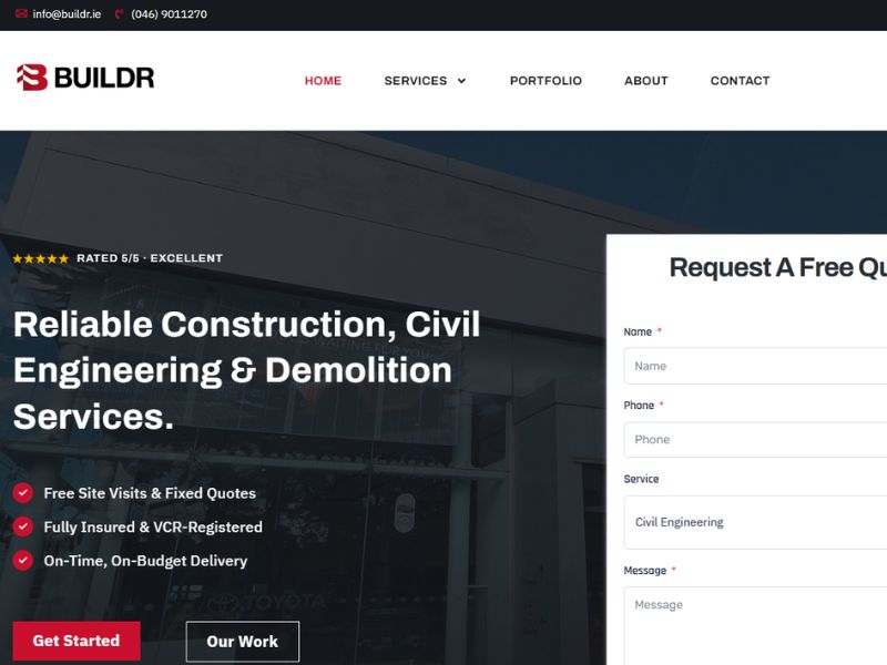 Buildr website built by Marketing For Trades
