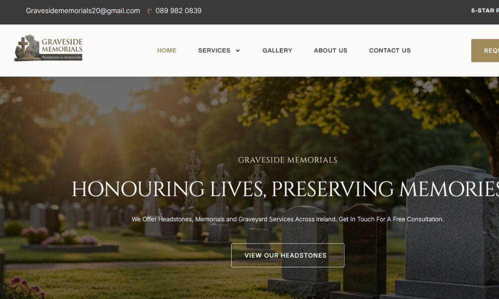 Graveside Memorials website and SEO project